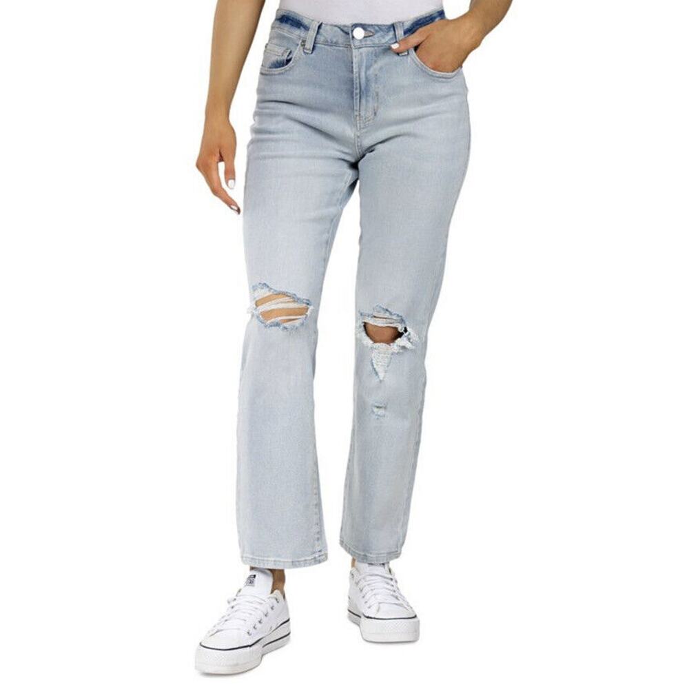 New Indigo Rein Juniors Sz 7/27 Jeans Straight Leg High Rise Denim Blue NWT